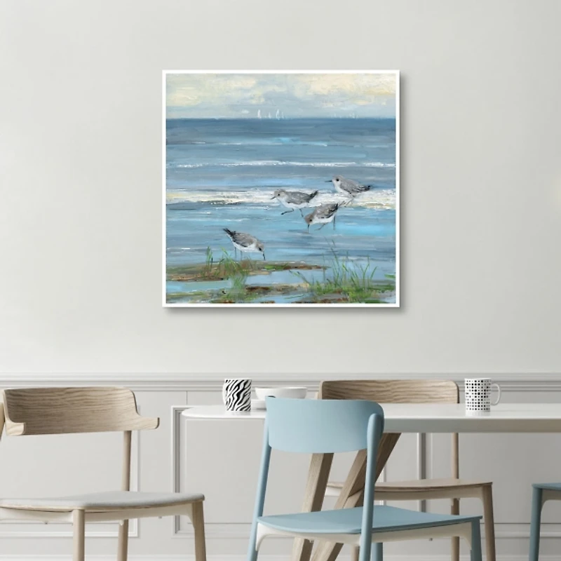 Dunlin Beach Framed Canvas Art Print