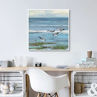 Dunlin Beach Framed Canvas Art Print