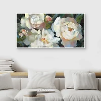 Garden Peonies Framed Canvas Art Print