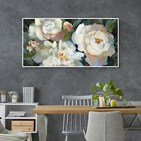 Garden Peonies Framed Canvas Art Print