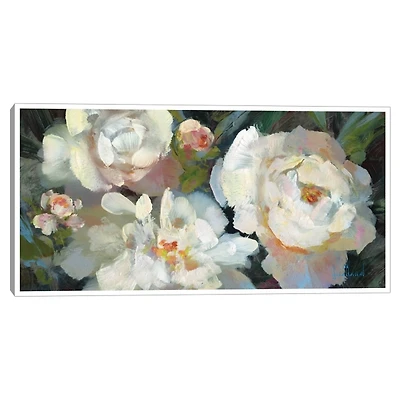 Garden Peonies Framed Canvas Art Print