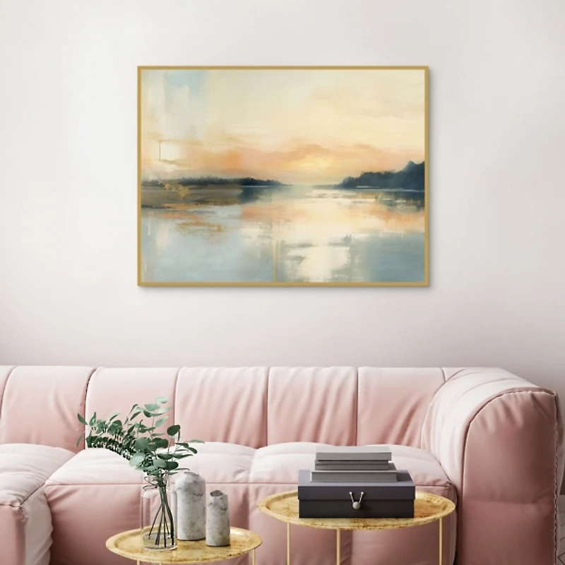 Golden Hour Gaze Framed Canvas Art Print
