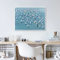 Gathering of Sails Framed Canvas Art Print