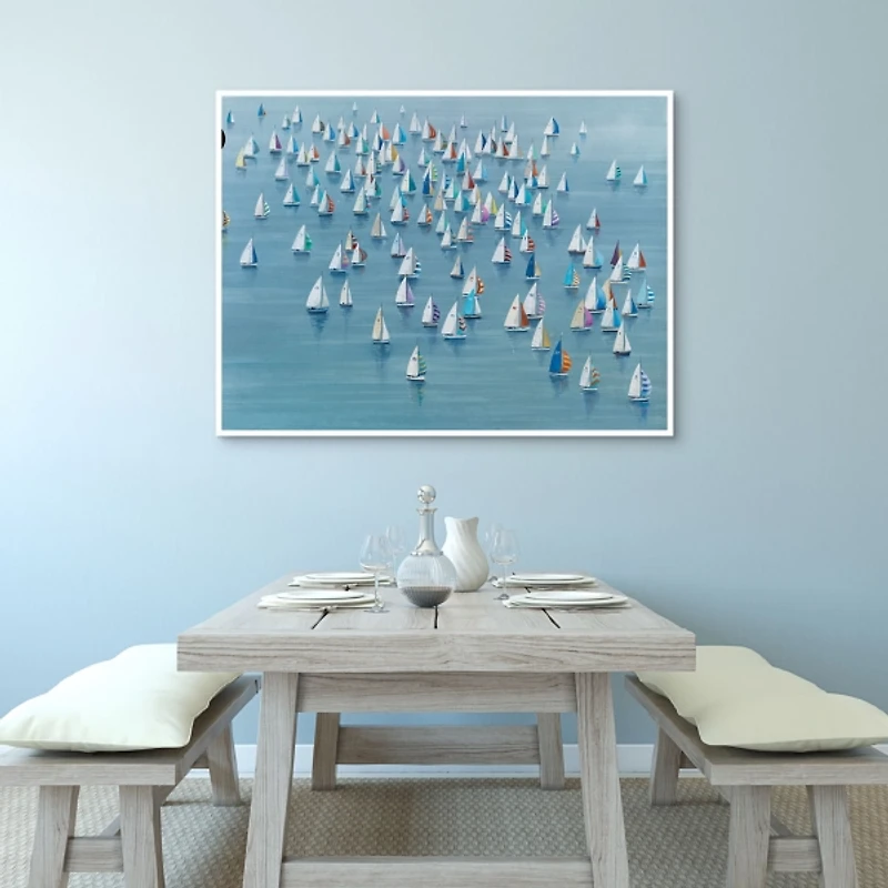 Gathering of Sails Framed Canvas Art Print