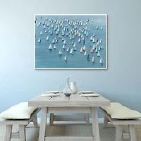 Gathering of Sails Framed Canvas Art Print