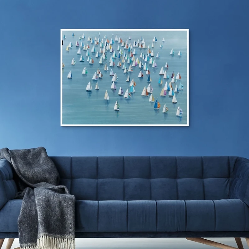 Gathering of Sails Framed Canvas Art Print
