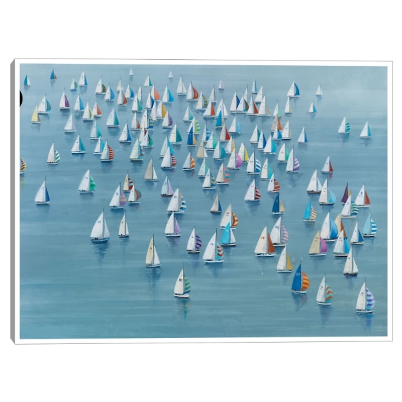Gathering of Sails Framed Canvas Art Print