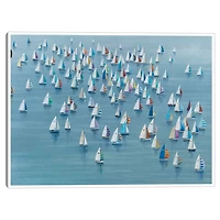 Gathering of Sails Framed Canvas Art Print