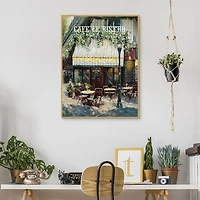 Corner Bistro Framed Canvas Art Print