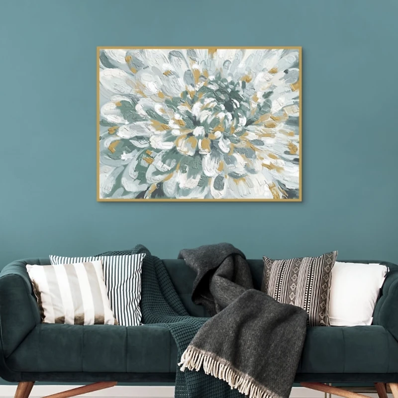 Impasto Bloom Framed Canvas Art Print