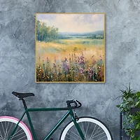 Gold and Purple Field Framed Canvas Art Print