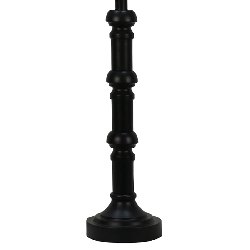 Satin Black Stacked Column Table Lamp