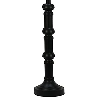 Satin Black Stacked Column Table Lamps, Set of 2
