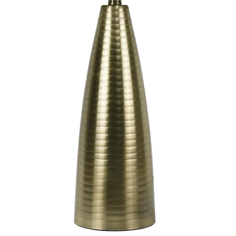 Gold Ribbed Tapered Table Lamp