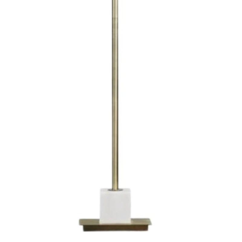 Brass Metal & Marble Twin Light Floor Lamp