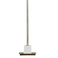 Brass Metal & Marble Twin Light Floor Lamp
