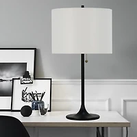 Black Metal Candlestick Table Lamp