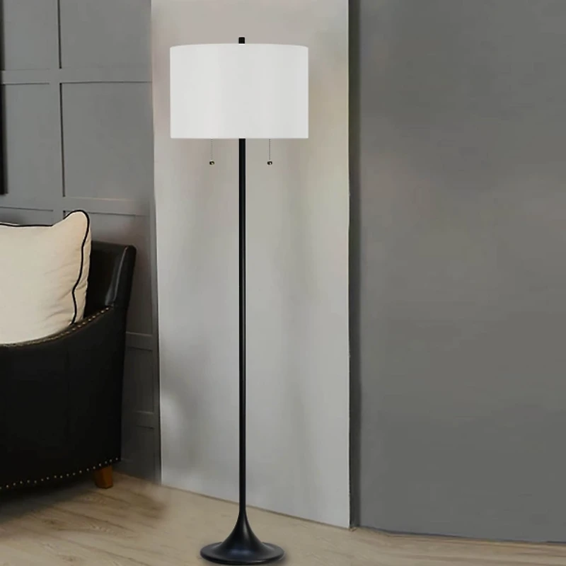 Black Metal Candlestick Floor Lamp