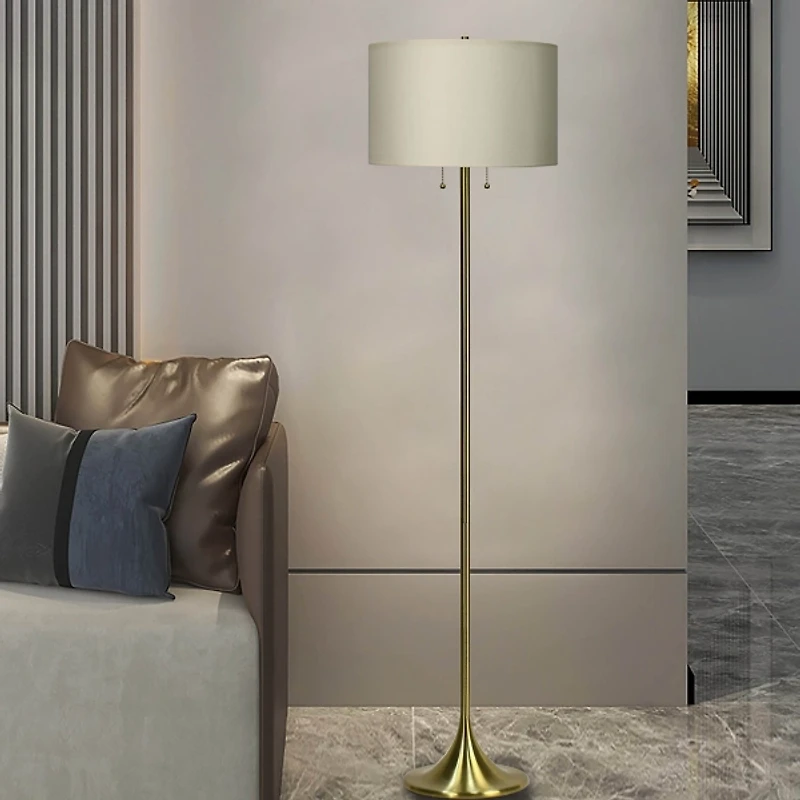Soft Gold Metal Candlestick Floor Lamp