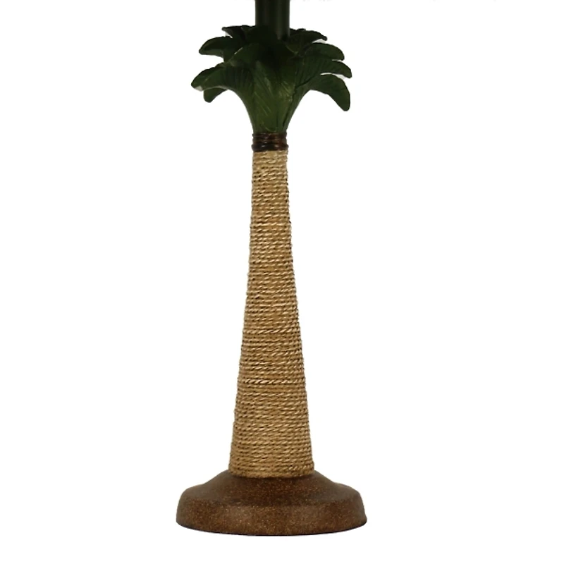 Palm Tree Table Lamps with Rattan Shades, Set of 2