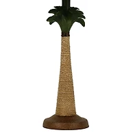 Palm Tree Table Lamps with Rattan Shades, Set of 2