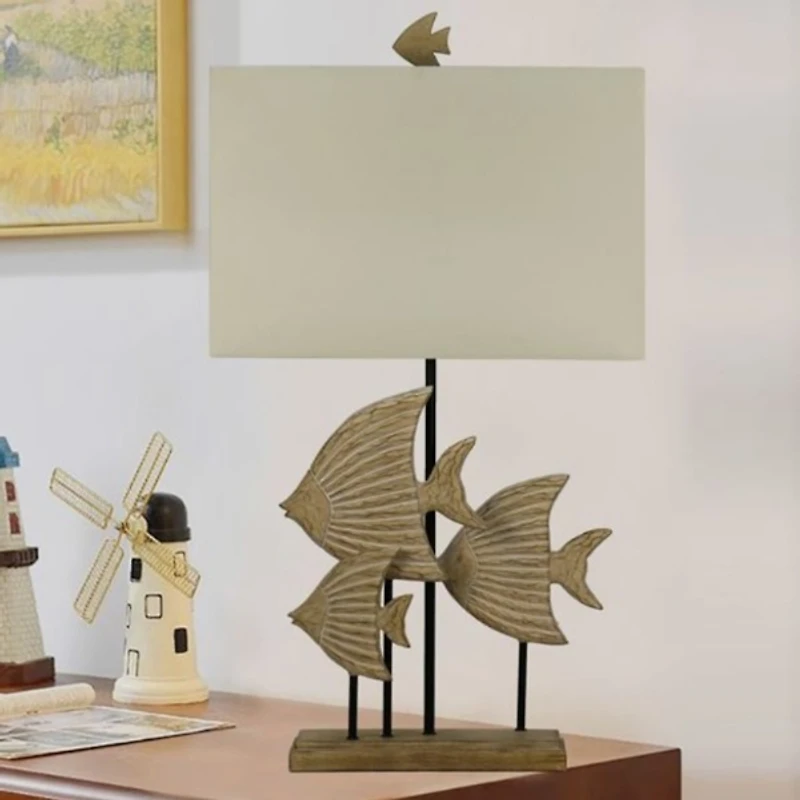 Antique Fish Trio Table Lamp