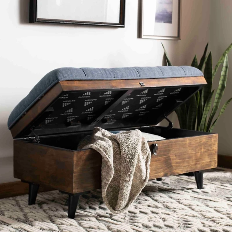 Upholstered Wood Carlien Storage Bench