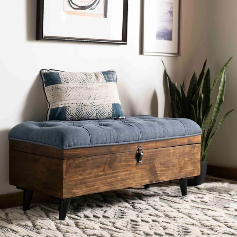 Upholstered Wood Carlien Storage Bench