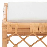 Natural Rattan Upholstered Larroux Ottoman
