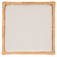 Natural Rattan Upholstered Larroux Ottoman