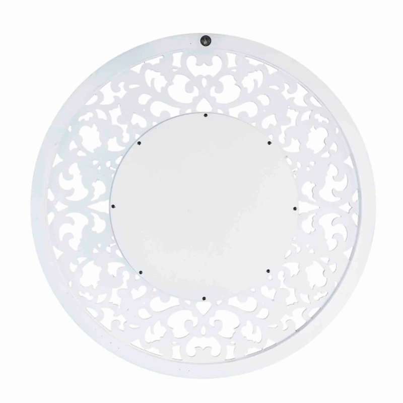 Round White Scroll Lila Wall Mirror