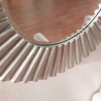 Round Silver May Ribbed Wall Mirror