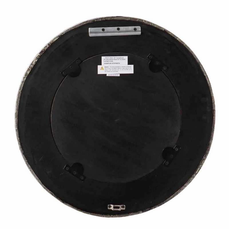 Round Silver May Ribbed Wall Mirror