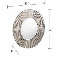 Round Silver May Ribbed Wall Mirror