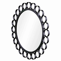 Round Black Metal Rings Mina Wall Mirror