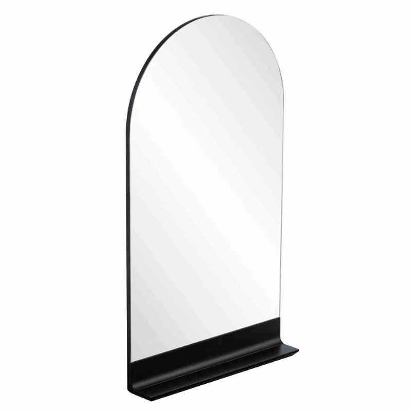 Black Arch Bridget Wall Mirror with Shelf