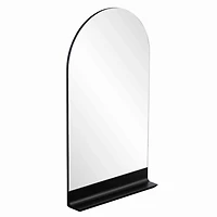 Black Arch Bridget Wall Mirror with Shelf