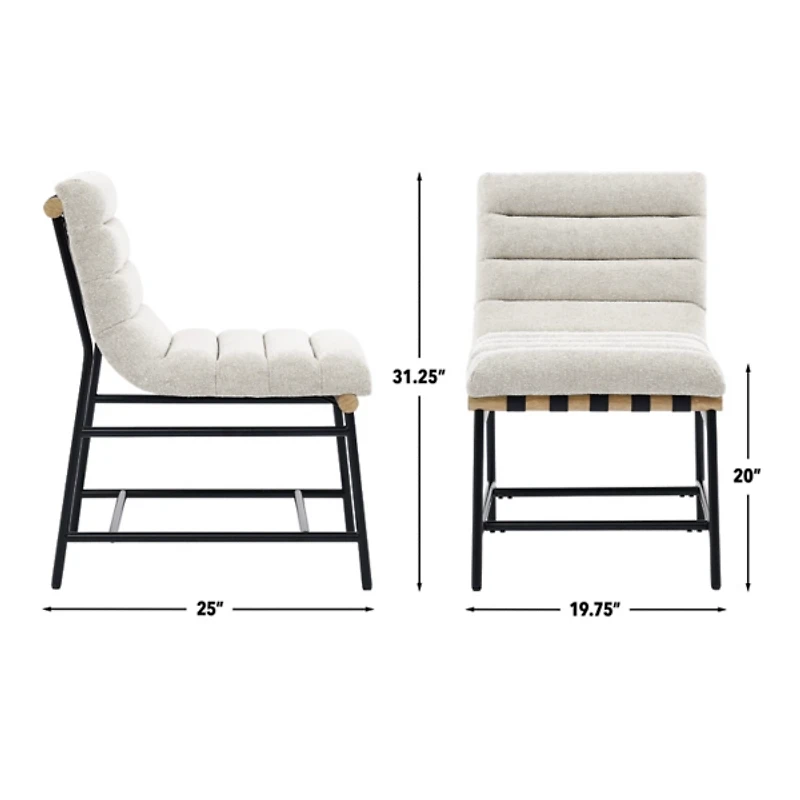 Nicco Eggshell Upholstered Dining Chairs, Set of 2