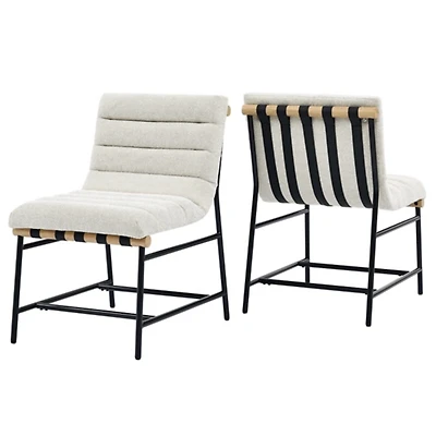 Nicco Eggshell Upholstered Dining Chairs, Set of 2