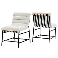 Nicco Eggshell Upholstered Dining Chairs, Set of 2