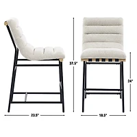 Nicco Eggshell Upholstered Counter Stool Set