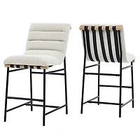 Nicco Eggshell Upholstered Counter Stool Set