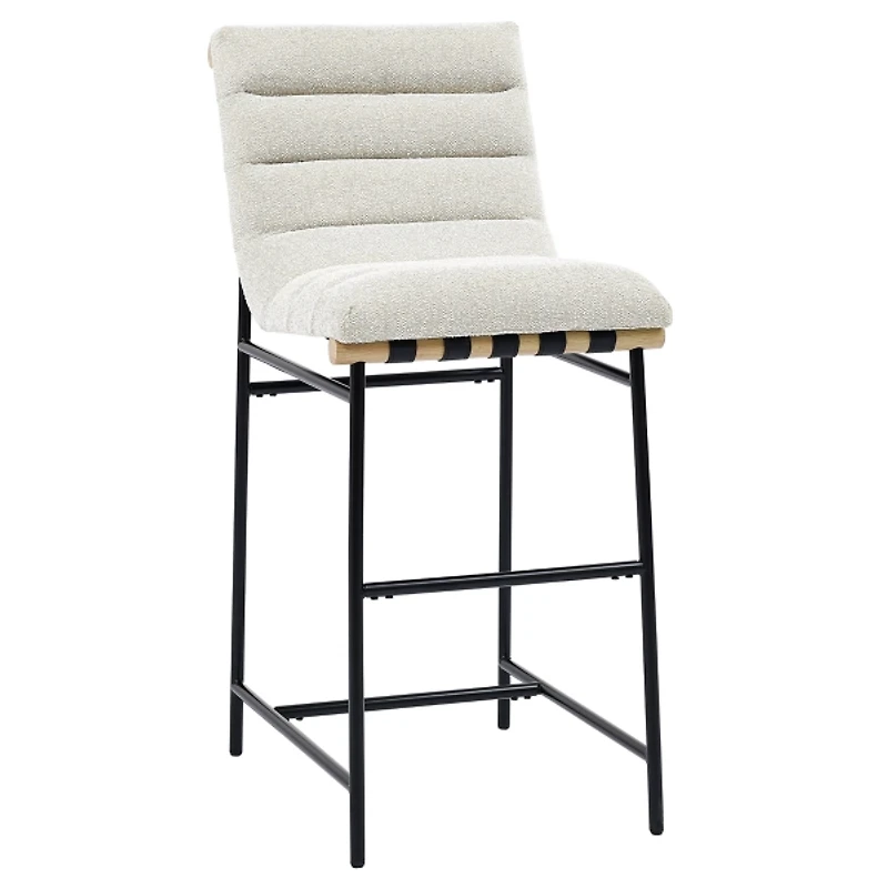 Nicco Eggshell Upholstered Bar Stools, Set of 2
