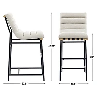 Nicco Eggshell Upholstered Bar Stools, Set of 2