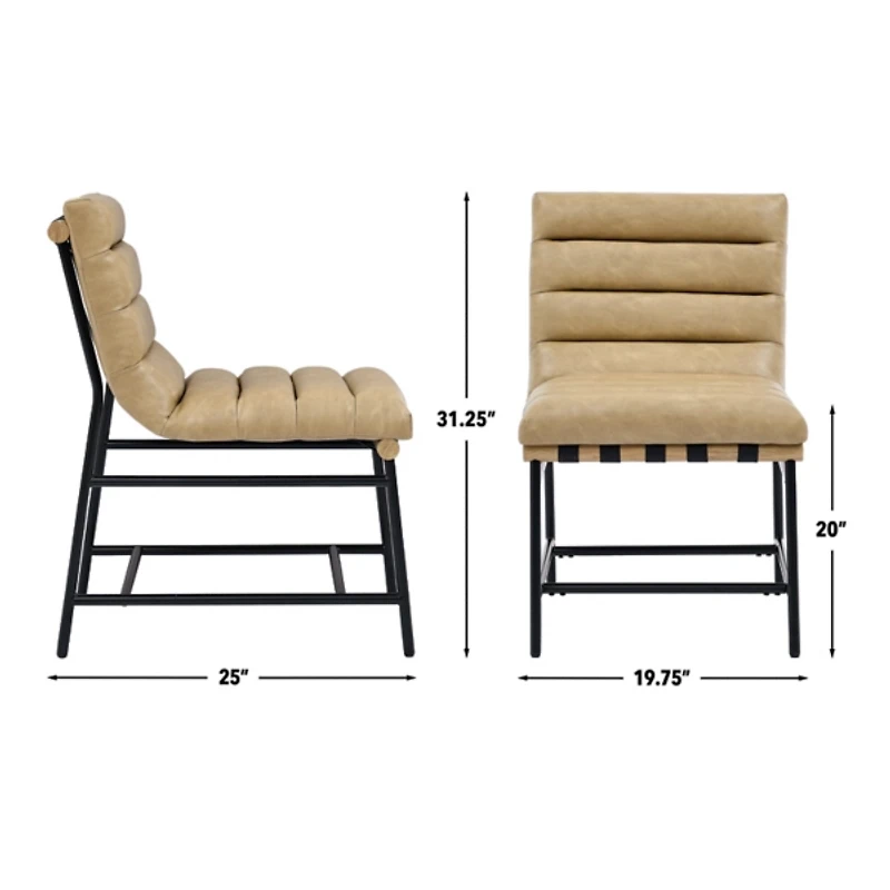 Nicco Sand Faux Leather Dining Chairs, Set of 2