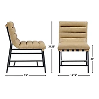 Nicco Sand Faux Leather Dining Chairs, Set of 2