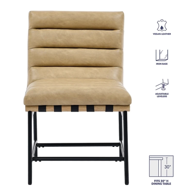 Nicco Sand Faux Leather Dining Chairs, Set of 2