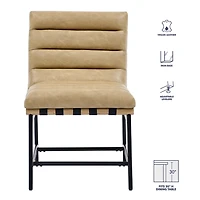 Nicco Sand Faux Leather Dining Chairs, Set of 2