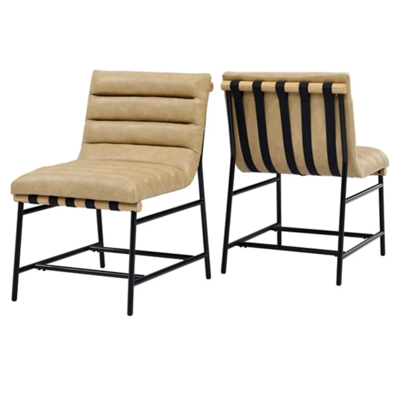 Nicco Sand Faux Leather Dining Chairs, Set of 2