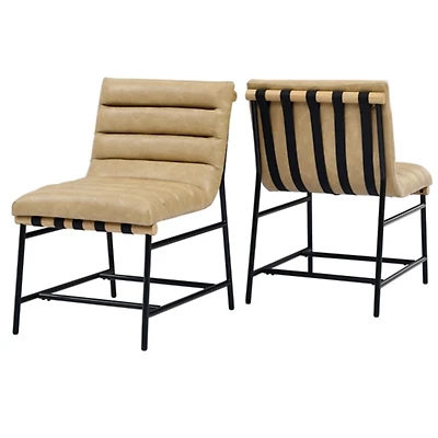 Nicco Sand Faux Leather Dining Chairs, Set of 2